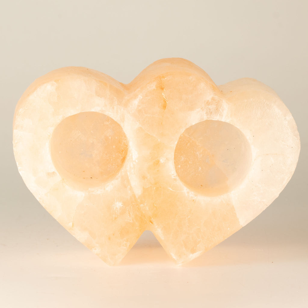 Portavelas Sal Doble Corazón 1Kg