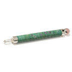 Varita de Corazón Verde - Rubí Fuchsite Cuarzo Rosa con bola de cristal en la parte superior - 23 cm