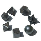 Juego geométrico de siete piezas de ágata negra