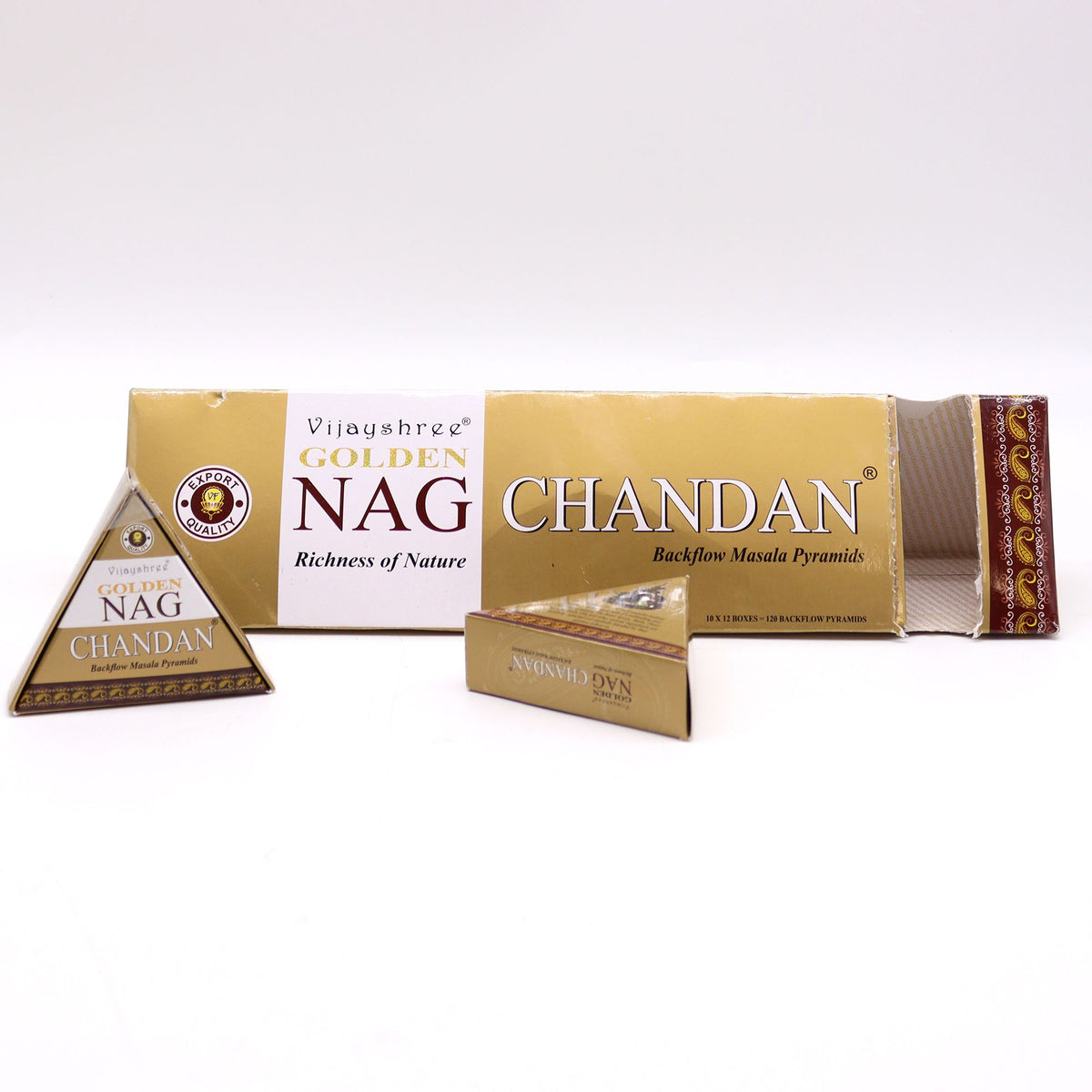 Conos de Incienso Jumbo Dorado Nag - Chandan Reflujo 42g