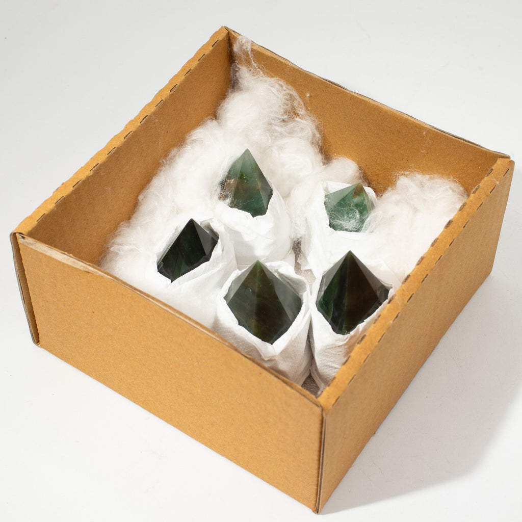 Puntas pulidas de piedras preciosas - aventurina verde (aprox. 5-6 piezas)