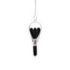 Péndulo de ángel con anillo de ágata negra
