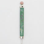 Varita de Corazón Verde - Rubí Fuchsite Cuarzo Rosa con bola de cristal en la parte superior - 23 cm
