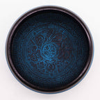 Cuenco tibetano Earth Powder - Cinco Budas Mantra Azul - 16 cm