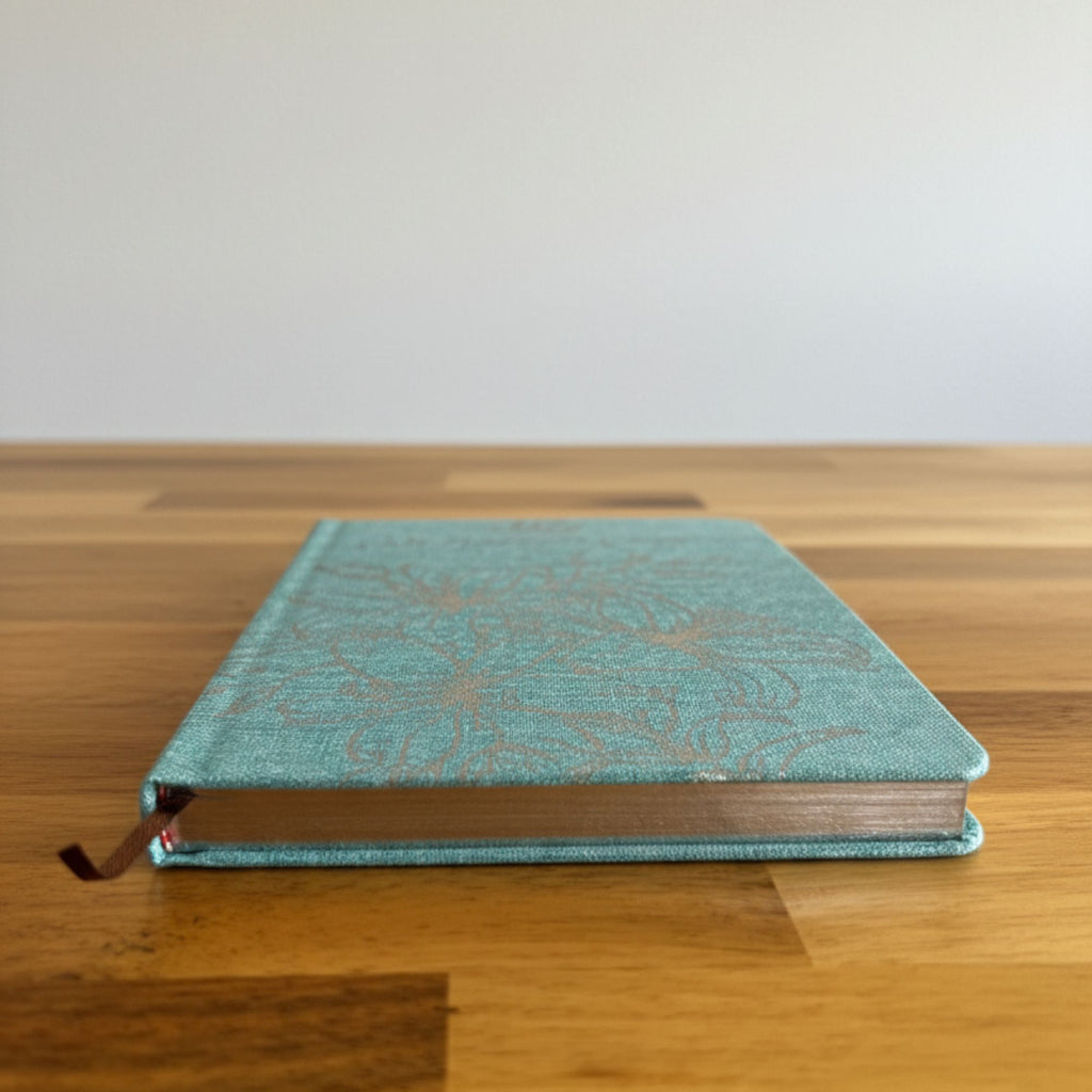 Diario de Gratitud Azul con borde plateado - 120 páginas - Estoy agradecido por