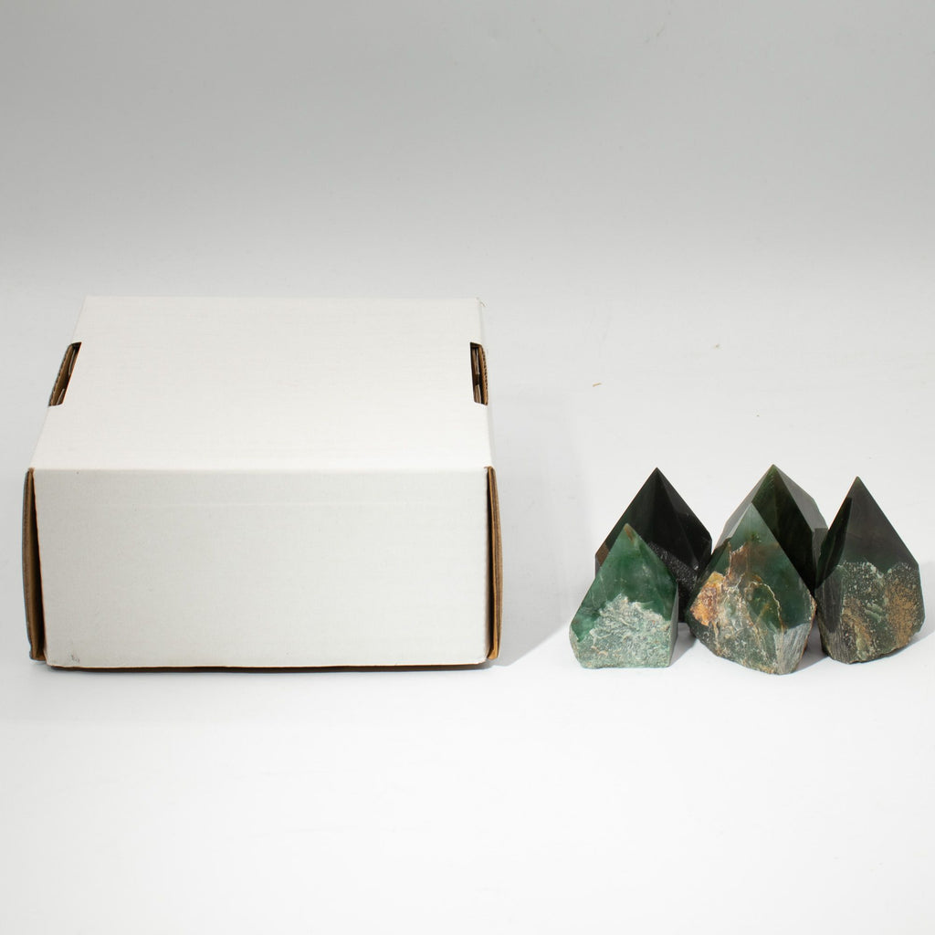 Puntas pulidas de piedras preciosas - aventurina verde (aprox. 5-6 piezas)
