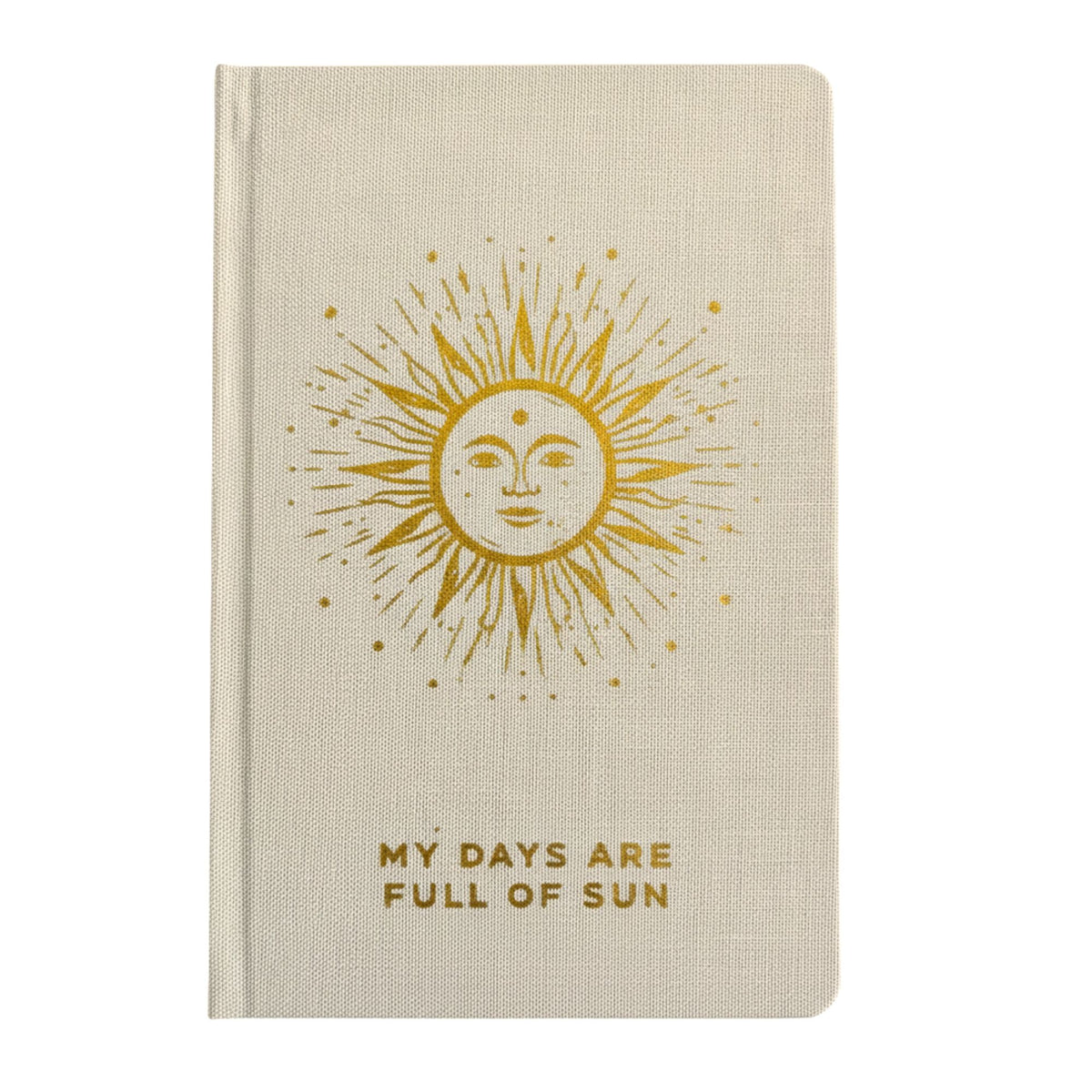 Diario de gratitud marfil con ribete dorado - 120 páginas - Mis días están llenos de sol