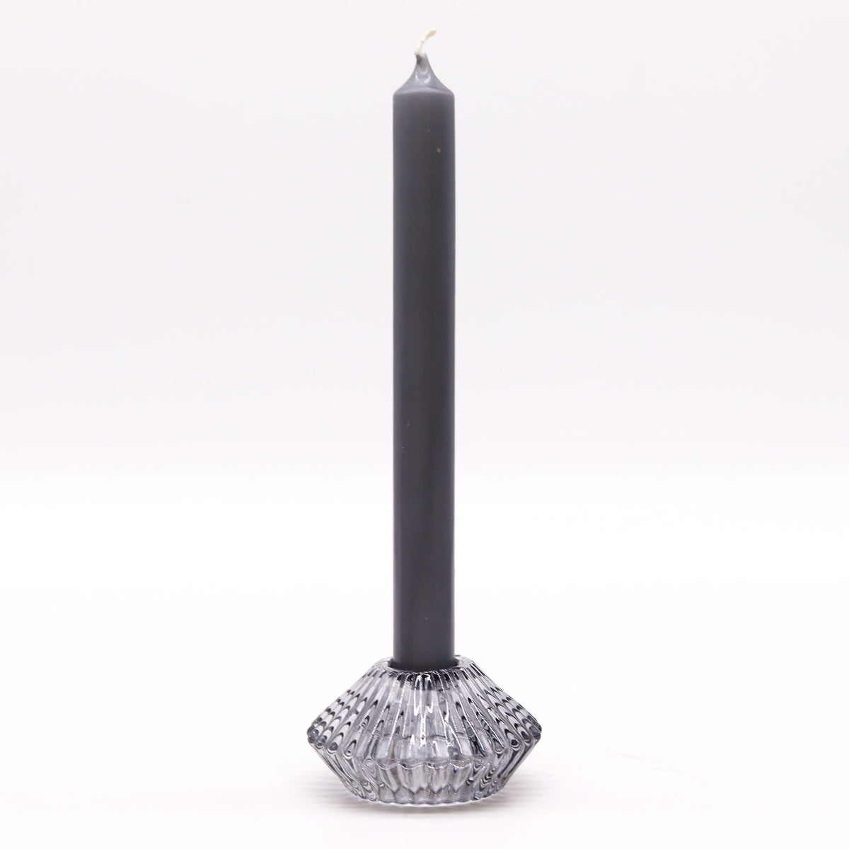 Portavelas reversible con diseño de flor para cena / vela de té - Gris medianoche