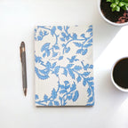 Cuadernos encuadernados en algodón 20x15cm - 96 páginas - Floral azul pálido