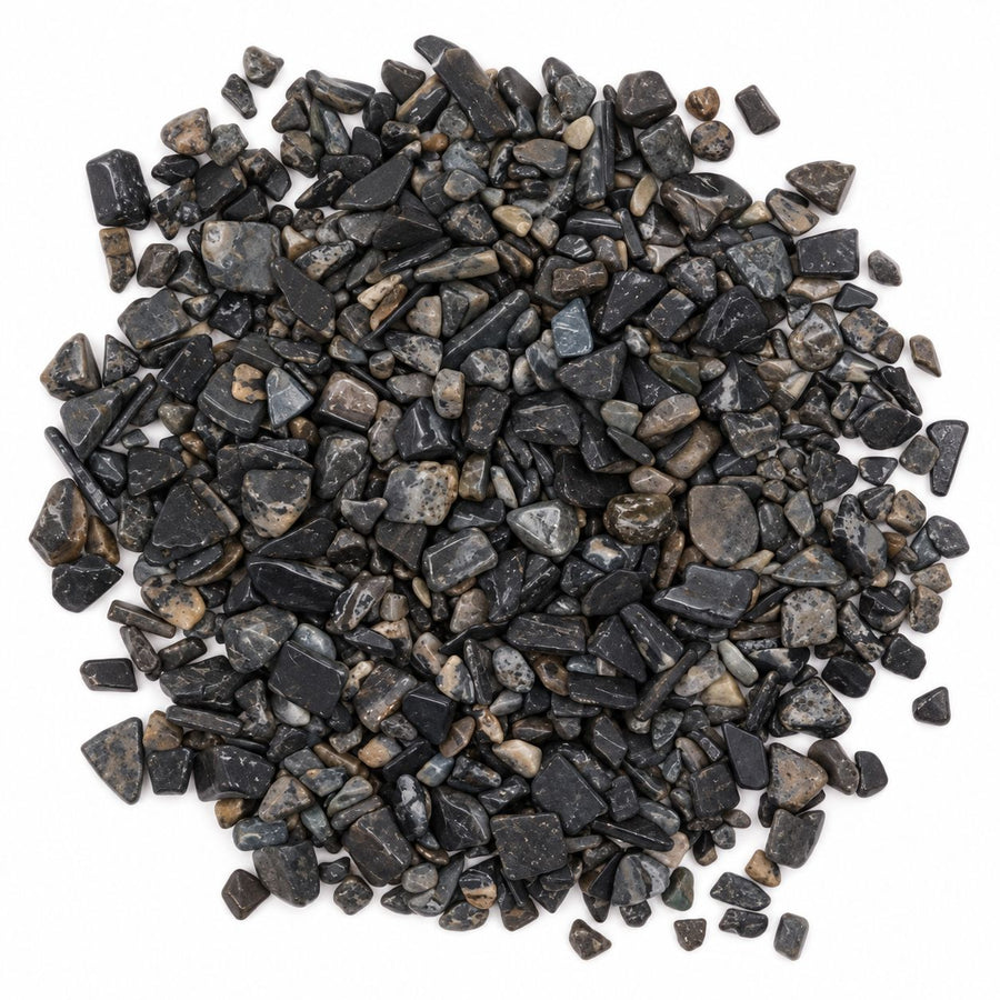 Black Tourmaline Gemstone Chips Bulk - 1KG