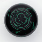 Cuenco tibetano de caldero - Hongo mágico - Verde (15cm)