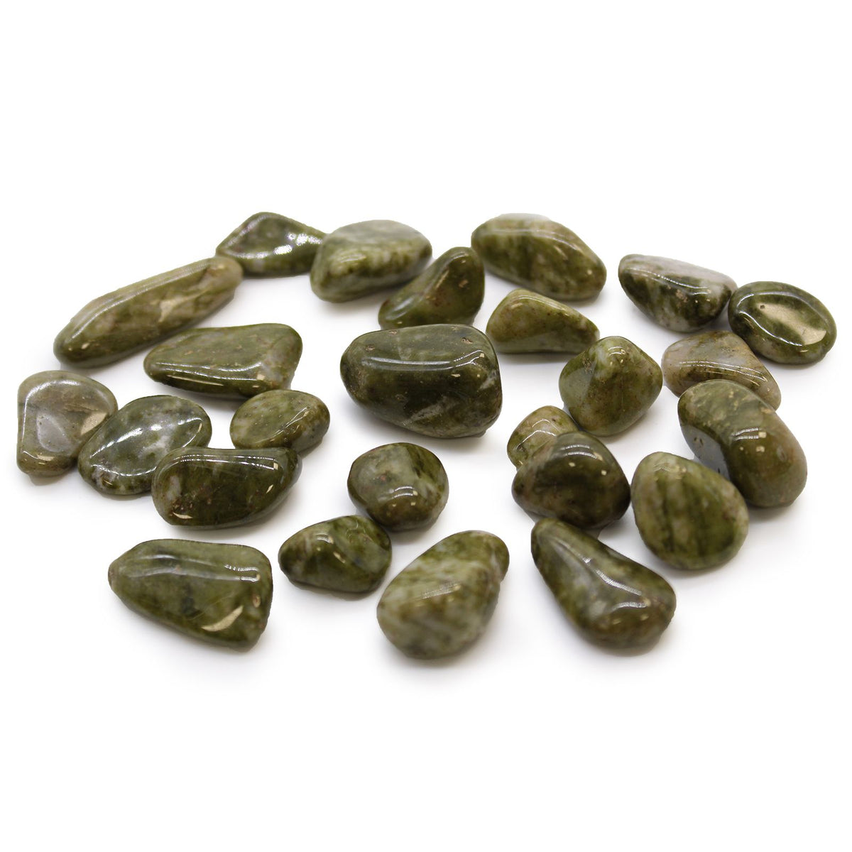 Pequeñas piedras africanas (pack de 24) - Copo de nieve epidota