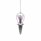 Veilwalker - Péndulo de ángel de dos piezas - Pulsera de chakras - Labradorita y amatista