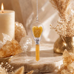 Péndulo de ángel con anillo de cuarzo amarillo