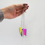 Péndulo de seis caras - Aurora Crystal Morado - 4 cm