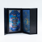 Conjunto de cartas de Tarot con lámina azul - Cara de la Luna - con folleto