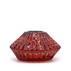 Portavelas reversible con diseño de flor para cena / vela de té - Rojo vampiro