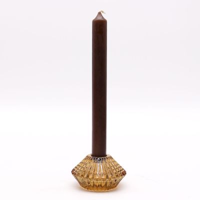 Portavelas reversible con diseño de flor para cena / vela de té - Ámbar