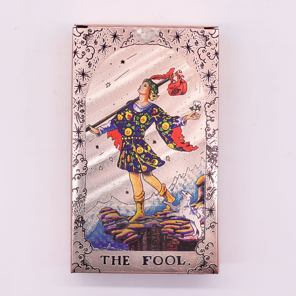Set de cartas de Tarot con foil en oro rosa - Fase lunar - con folleto