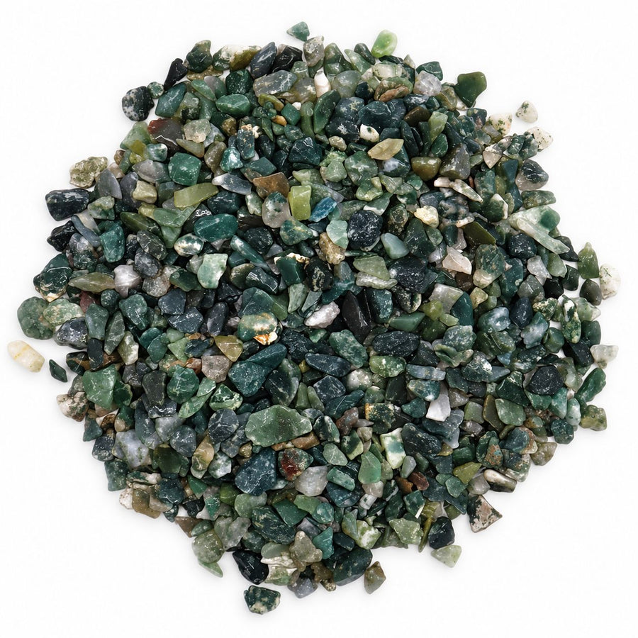 Moss Agate Gemstone Chips Bulk - 1KG