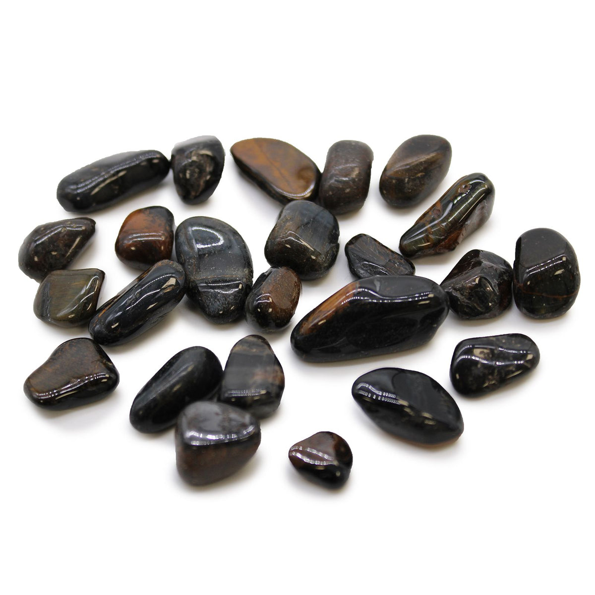 Pequeñas piedras africanas (pack de 24) - Ojo de tigre - Azul