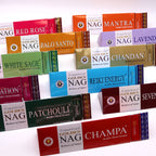 Conos de Incienso Jumbo Dorado Nag - Champa Reflujo 42g