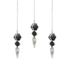 Edición de la puerta psíquica - péndulo de tres piezas - fluorita multicolor - labradorita - piedra lunar arcoíris