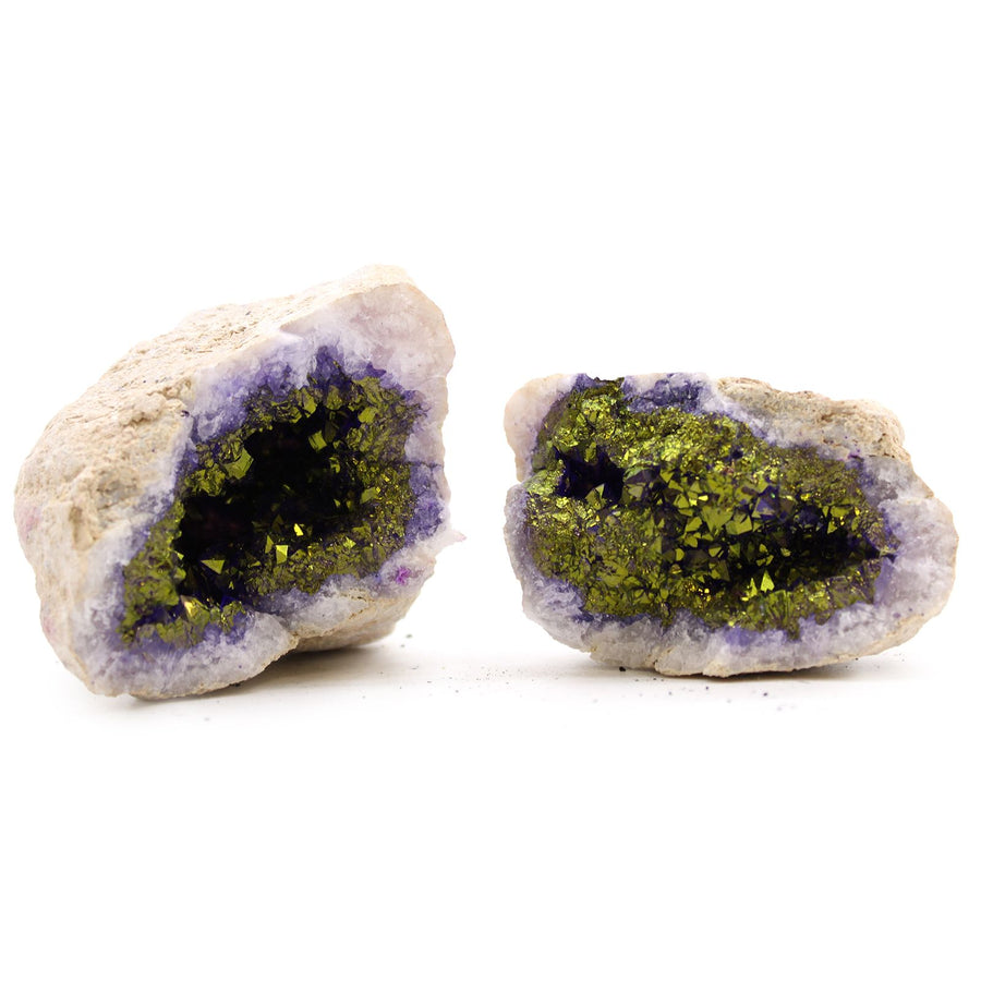 Geodas de calcita coloreada - Piedra Natural - Morado & Oro