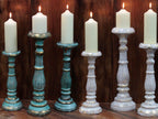 Soporte de vela mediano - oro blanco