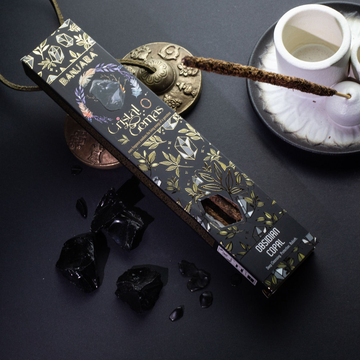 Banjara Cristal Gemas Varitas de Incienso - Aventurina Verde Palo Santo